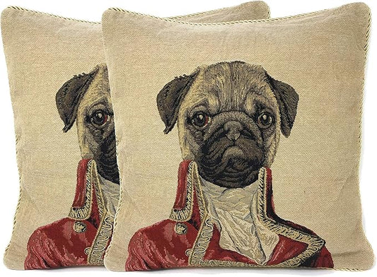 Pug Renaissance Dog Throw Pillow Cover by TacheHomeFashion