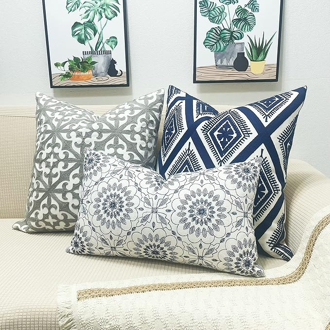 Slow Cow Embroidery Cushion Cover Decorative Invisible Zipper Throw Pillow Cover - Image 7
