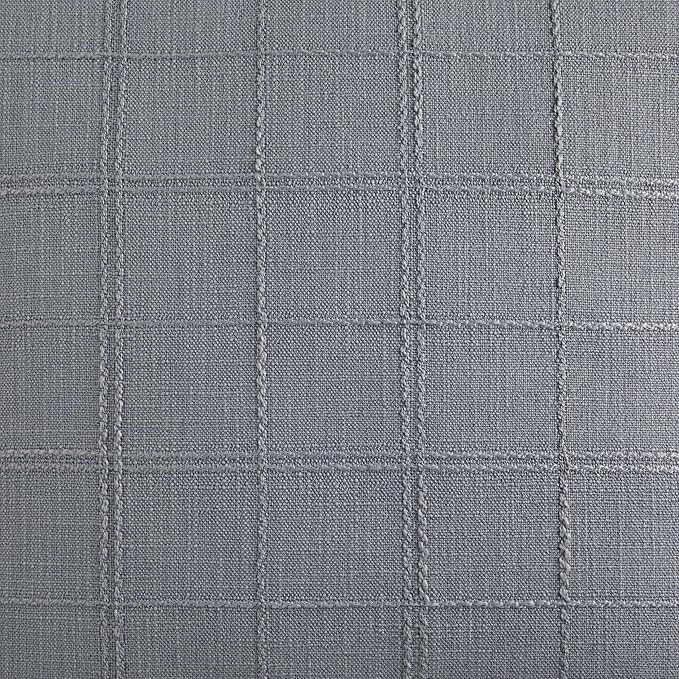 ZeeMart Linen Checked Throw Pillow Covers Set of 2, 24x24 Inch Blue Ashes/Cream - Image 4