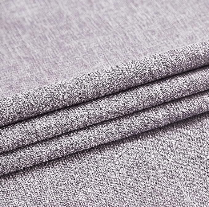 Central Park Lavender Solid Full Blackout Curtain Linen Texture Window Treatment - Image 4
