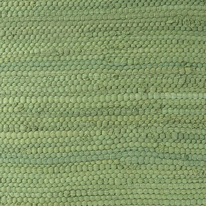 LR Home Green Bordered Hand-Loomed Cotton Blend Cube Pouf - Image 7