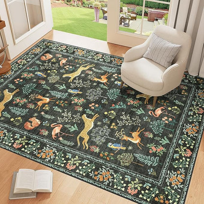DUKINO 3x5 Rug, Washable Animal Area Rug - Image 2