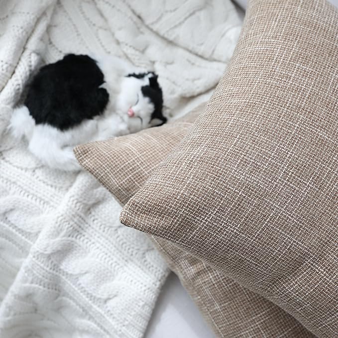 Kevin Textile Decor Burlap Pillow Covers Natural Style Lined Linen Throw Pillow - Image 4