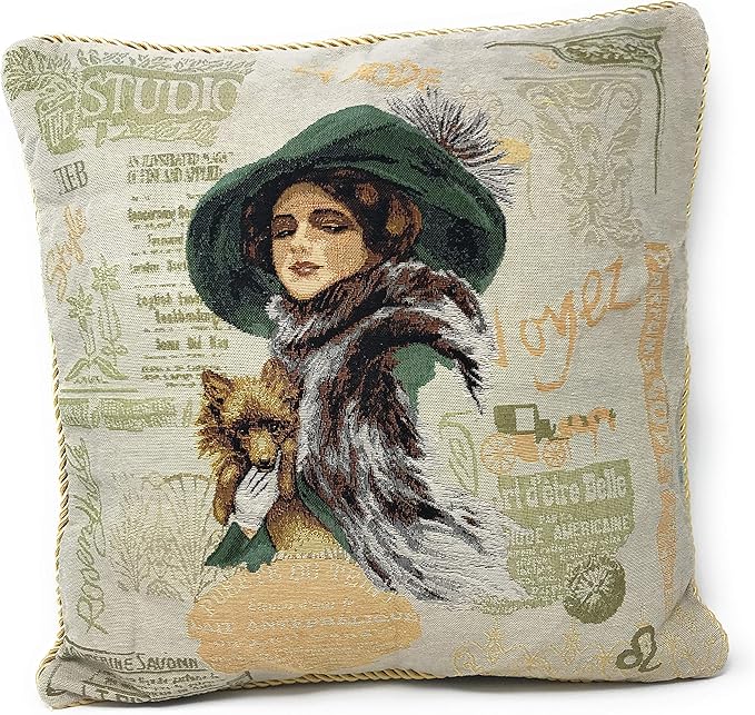 Tache 1 Pc Square Adorable Puppy's Day Out Cushion Throw Pillow Cover by TacheHomeFashion