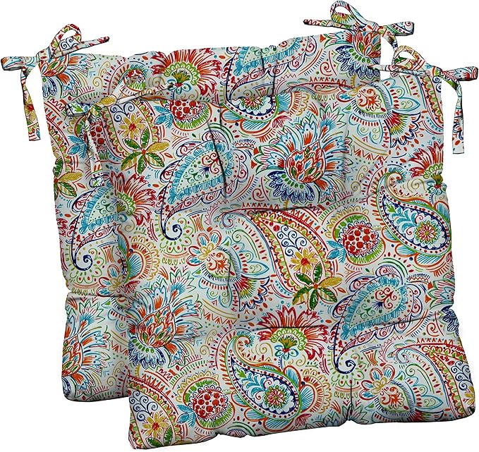 RSH DECOR: Outdoor Tufted Seat Cushions Set of 2 | 17" x 17" | All-Weather Spun by RSHDECOR