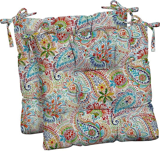 RSH DECOR: Outdoor Tufted Seat Cushions Set of 2 | 17" x 17" | All-Weather Spun by RSHDECOR