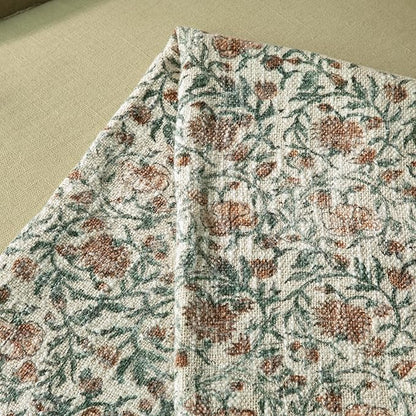 100% Pure Cotton Handblock Printed Throw Blanket, Soft 50" x 60" Fringed Floral - Image 4