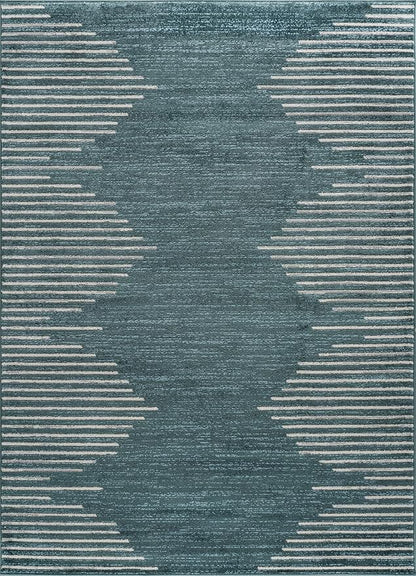 Rugshop Bohemian Stripe Stain Resistant High Traffic Living Room Kitchen - Image 3