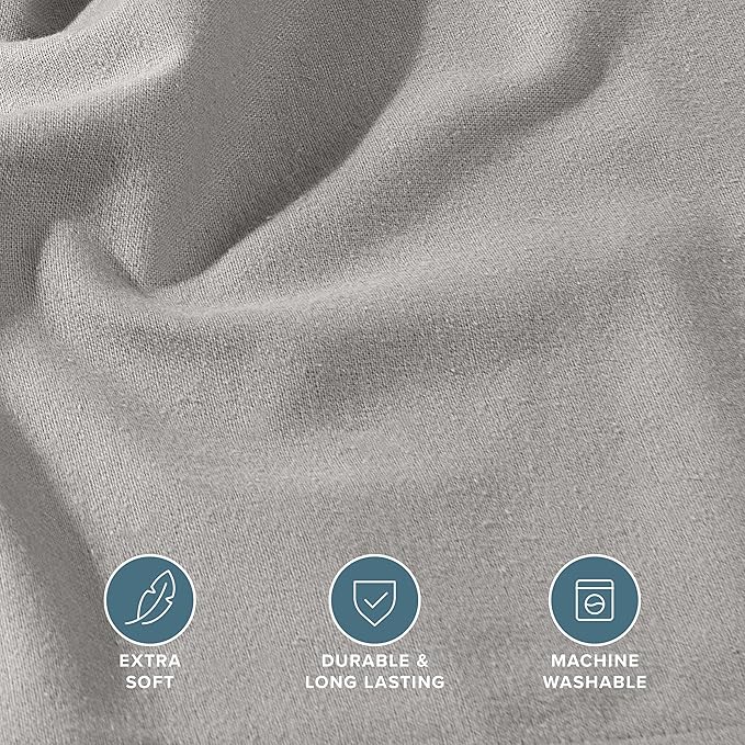 Bare Home Flannel Fitted Bottom Sheet 100% Cotton, Velvety Soft Heavyweight - Image 4