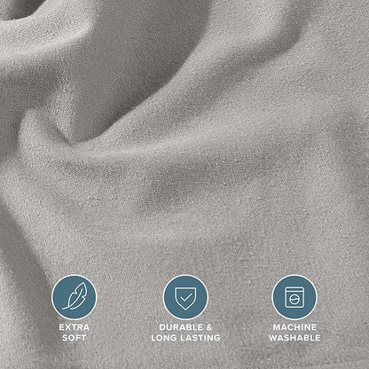 Bare Home Flannel Fitted Bottom Sheet 100% Cotton, Velvety Soft Heavyweight - Image 4