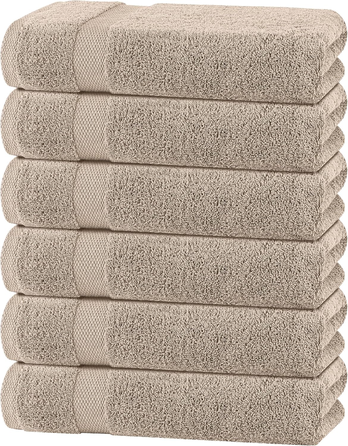 wealuxe taupe bath towels 24x50 - 6 pack, main product view