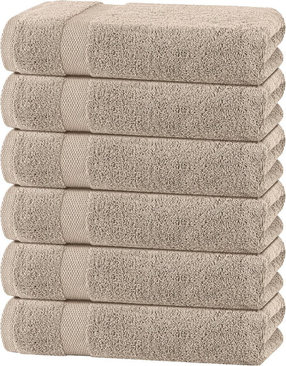wealuxe taupe bath towels 24x50 - 6 pack, main product view