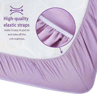 Crib Sheets for Boys Girls, 100% Cotton Fitted Crib Sheet 2 Pack for Standard - Image 5