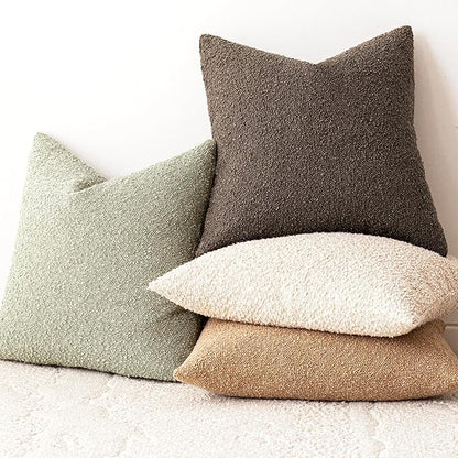 Foindtower Set of 2, Decorative Textured Boucle Throw Pillow Covers Accent - Image 6
