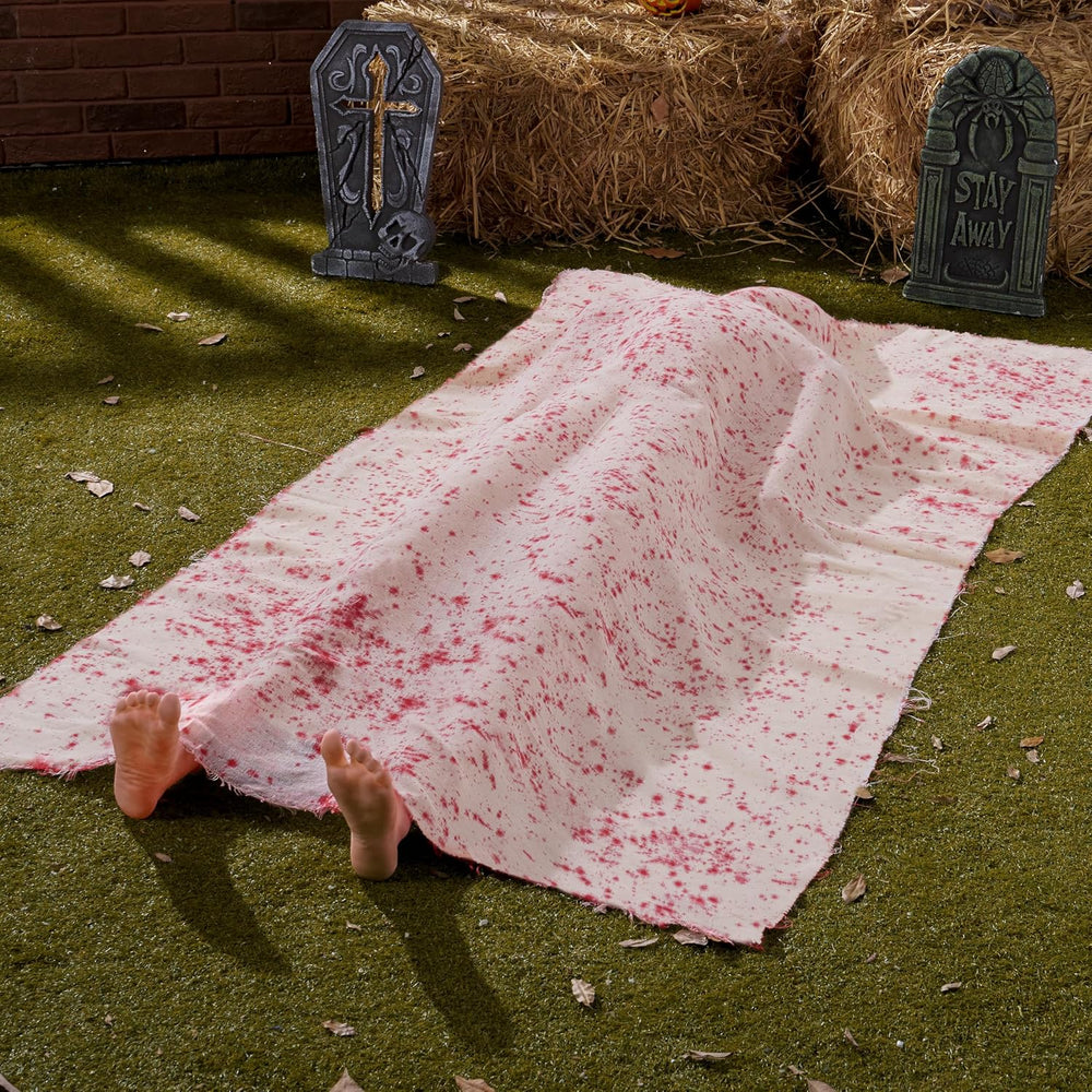 JOYIN 5 Ft Halloween Scary Decorations, Inflatable Body Covered Show feet, Ou...