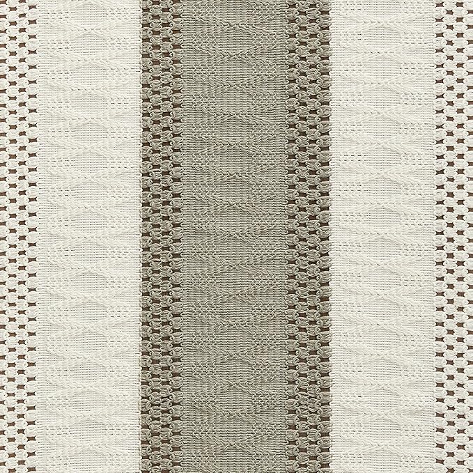 ZeeMart Macrame Style Bicolor Stitching Table Runner, 14 x 90 Inch Dark - Image 6
