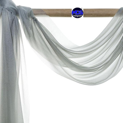 MDS Halloween Chiffon Draping Fabric - 2 Panel, 30" Wide x 50ft Long - Sheer Spooky Arbor & Canopy Drapery for Haunted House Backdrops, Party Ceilings, DIY Costumes & Themed Events - Gray (Pack of 2)