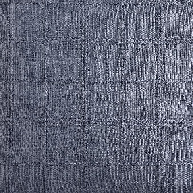 ZeeMart Linen Checked Throw Pillow Covers Set of 2, 16x16 Inch Blue/Cream - Image 4