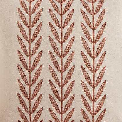 100% Cotton Farmhouse Leaves Throw Pillow Covers Set of 2, 16x16 Inch Terracota - Image 5