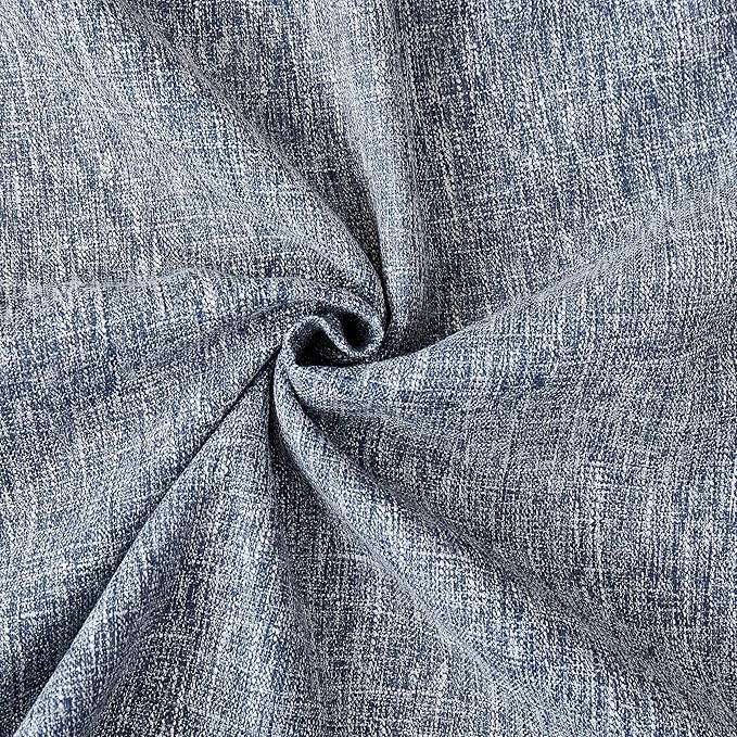 Navy Full Blackout Curtain Panel Rayon Blend Thermal Insulated Triple Weave - Image 6