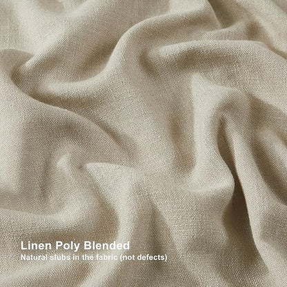 Vision Home Sand Pinch Pleated Full Blackout Curtains Linen Blended Room - Image 6