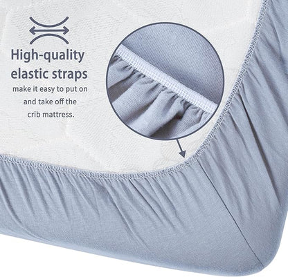 Crib Sheets for Boys Girls, 100% Cotton Fitted Crib Sheet 2 Pack for Standard - Image 5