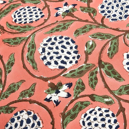 Ridhi Dark Salmon Pink 100% Cotton Block Print Ruffle Bed Sham Cover 20''×26'' - Image 8
