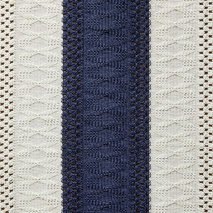 ZeeMart Macrame Style Bicolor Stitching Table Runner, 14 x 72 Inch Navy - Image 6