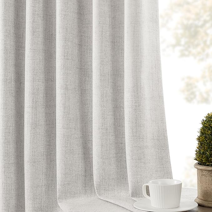 CUCRAF Custom Linen 100% Total Blackout Curtains, Light Blocking Drapes Thermal - Image 7