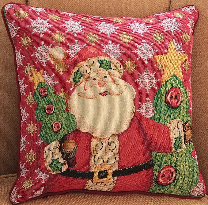 Tache 2 Piece 16" X 16" Festive Tapestry Christmas Cute Santa Claus is Coming - Image 7