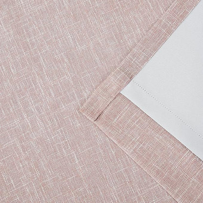 Central Park Pink Solid Blackout Curtain Heavy Linen Texture Window Treatment - Image 6