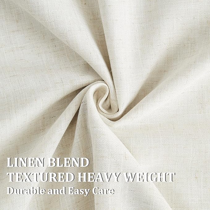 Vision Home Natural Pinch Pleated Full Blackout Curtains Linen Blended Room - Image 7