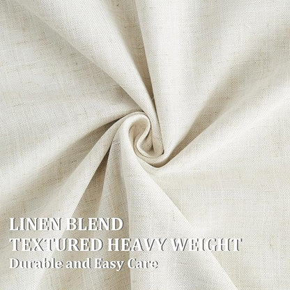 Vision Home Natural Pinch Pleated Full Blackout Curtains Linen Blended Room - Image 7