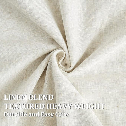 Vision Home Natural Pinch Pleated Full Blackout Curtains Linen Blended Room - Image 7