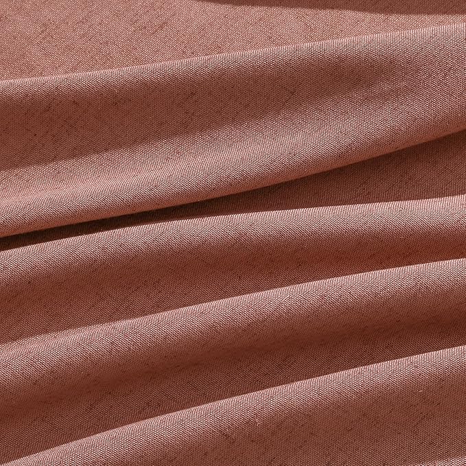 Canyon Rose Pinch Pleated Linen Curtains 96 Inch Length 2 Panels - Image 2