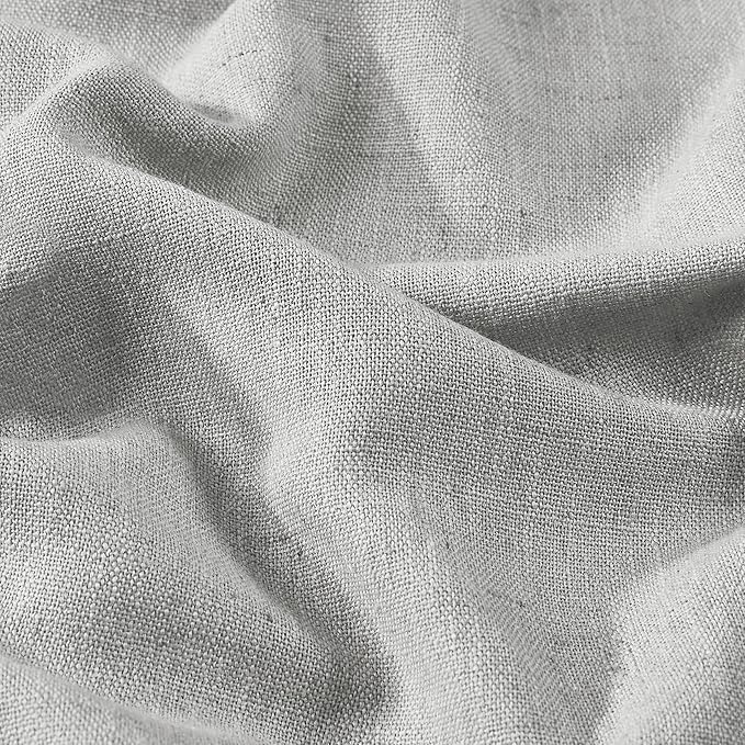 Vision Home Light Gray Pinch Pleated Full Blackout Curtains Linen Blended 60" - Image 6