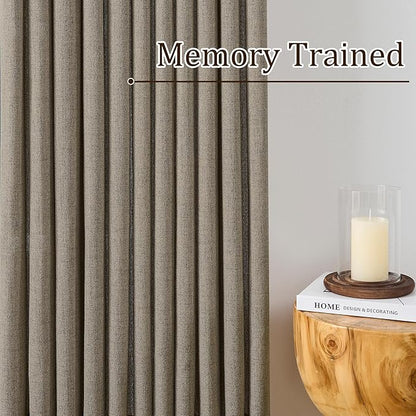 Custom Length Curtains 92 Inches Long, Pinch Pleated Linen Blend Back Tab - Image 3