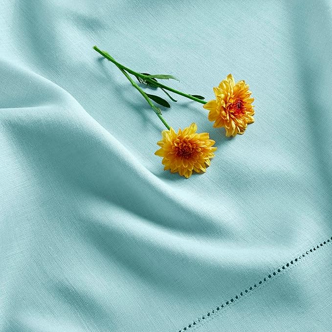 Solino Home Linen Aqua Blue Table Runner 156 Inches Long - Image 9
