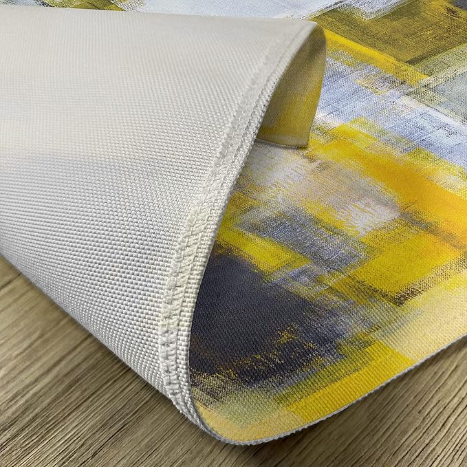Ambesonne Yellow and Grey Place Mats Set of 8, Abstract Modern Composition - Image 4