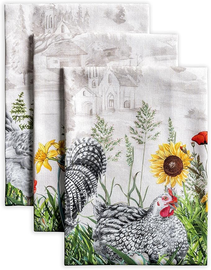 Maison d' Hermine Kitchen Towels Set of 3 100% Cotton 27.50" x 20" Reusable by MaisondHermine