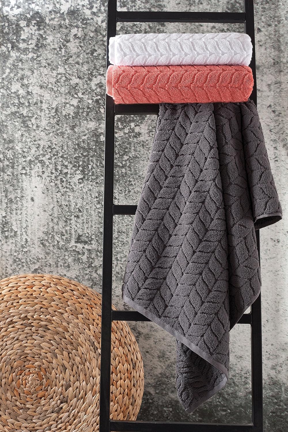 BAGNO MILANO Turkish Cotton Bath Towels, Hand Towels - Soft Plush Jacquard Co...