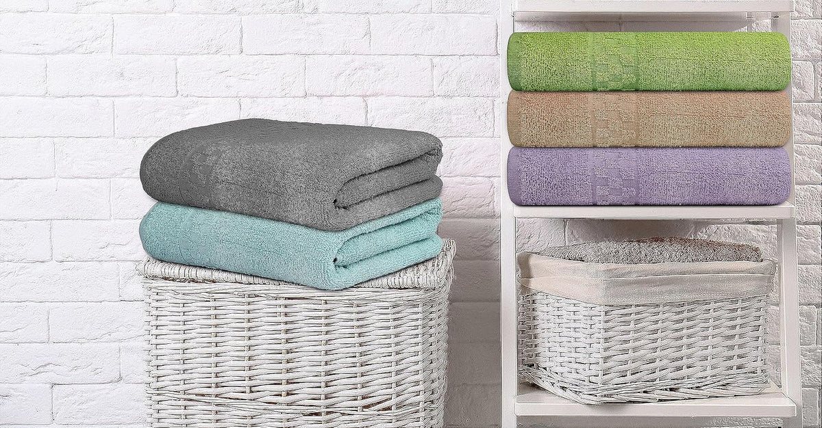 zuperia 7-pack bath towels - 30" x 54", front angle view