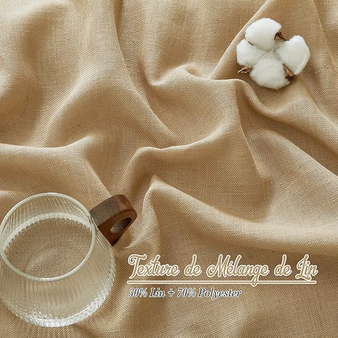 NICETOWN Linen Brown Curtains & Drapes Privacy - Image 5