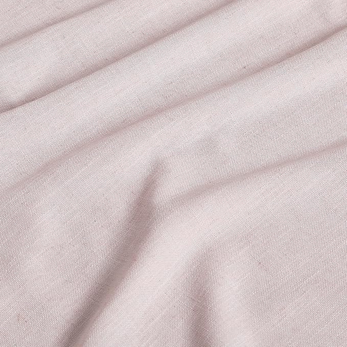 Vision Home Soft Pink Pinch Pleated Full Blackout Curtains Linen Blended Room - Image 6
