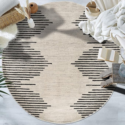 Rugshop Bohemian Stripe Stain Resistant High Traffic Living Room Kitchen - Image 6