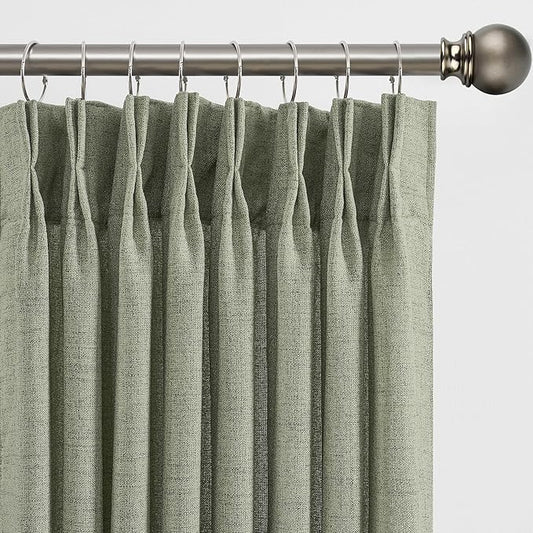 102 Inch Long Curtains Pinch Pleat, Back Tab Sheer Pleated Curtains by RAIN+CITY