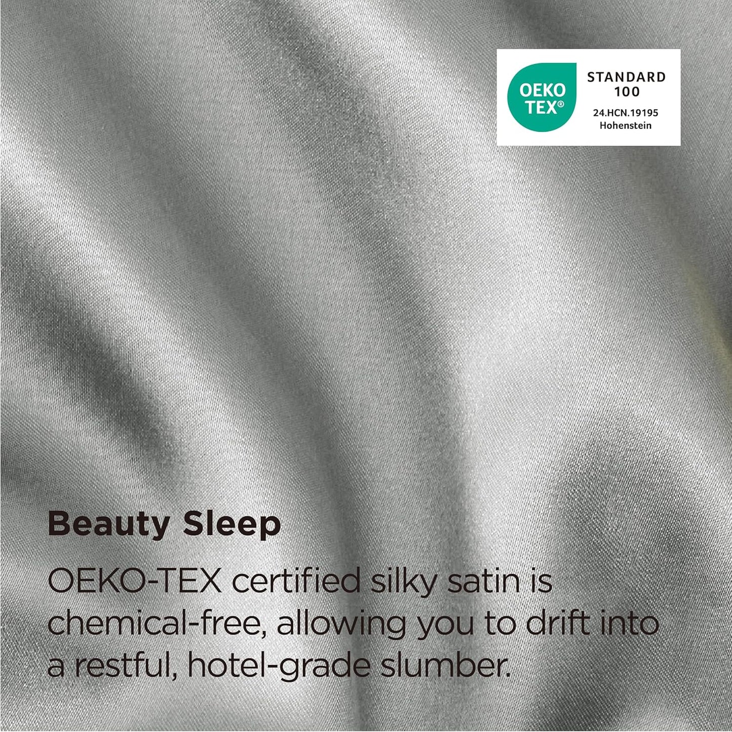 Bedsure Satin Pillowcase, Similar to Silk Pillow Cases Queen Size Set of 2, Cooling Pillow Case Covers with Envelope Closure, Room Decor Gifts for Women Men, Silver Grey, 20x30 Inches, 2pcs