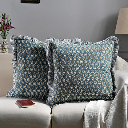 Ridhi Modern Farmhouse Pillow Covers Decorative Cotton Throw Pillow Covers Set - Image 2