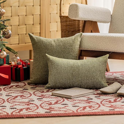 Home Brilliant Lumbar Pillow Cover 12x20 Chenille Plush Oblong Decorative - Image 3