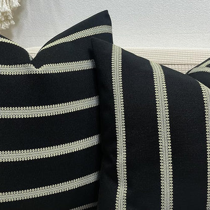Slow Cow Decorative Stripe Throw Pillow Cover Modern Country Design Cushion - Image 2